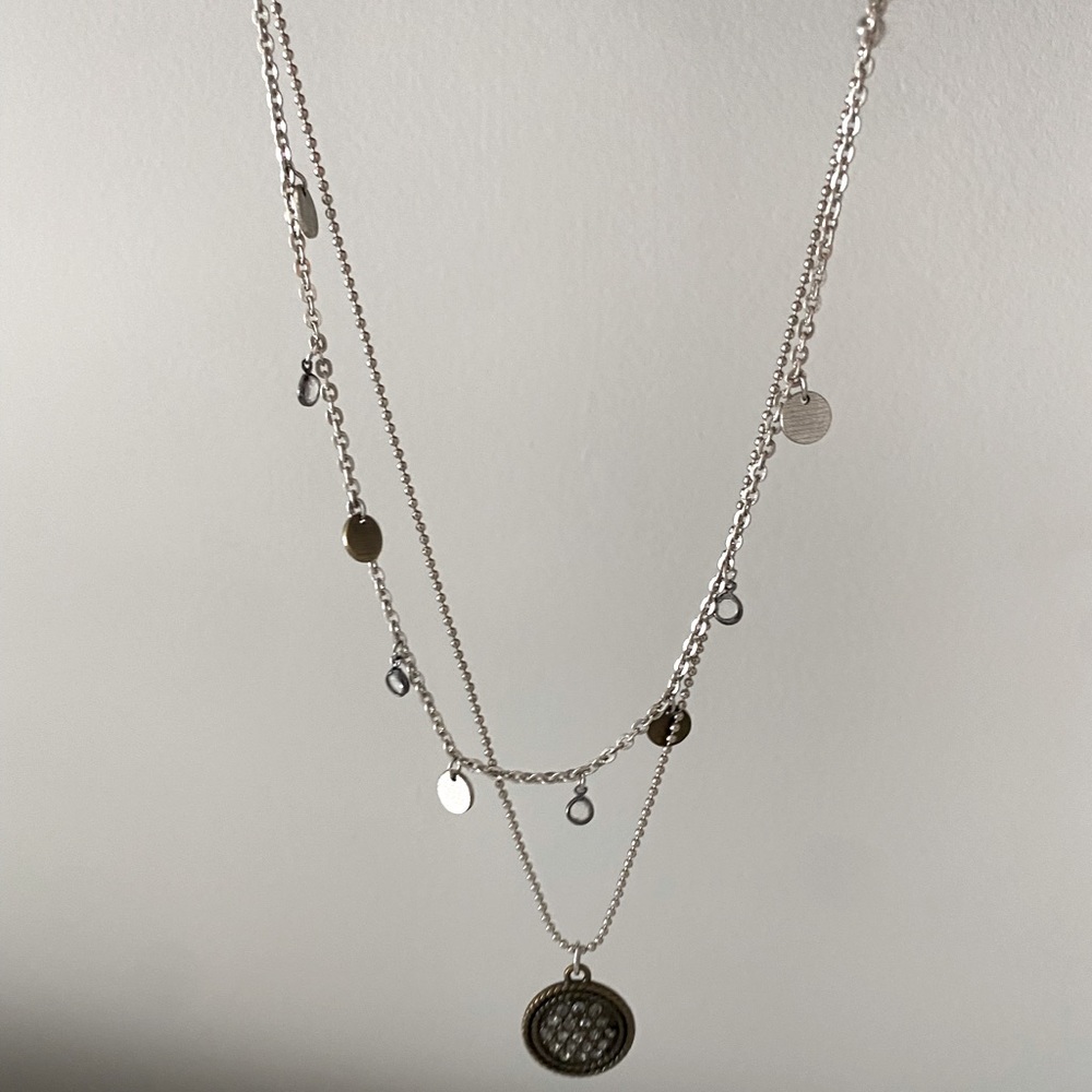 American Eagle silver and diamond necklace
